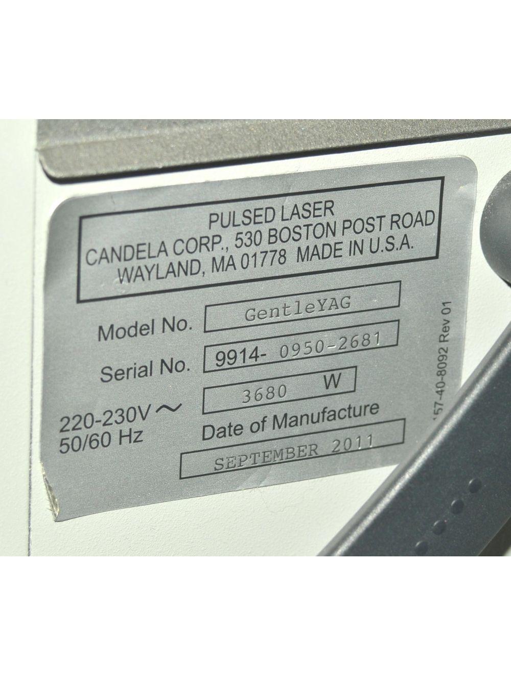2011 Candela Mini GentleYAG Nd YAG Laser Hair Removal Skin Rejuvenation Lesions Candela