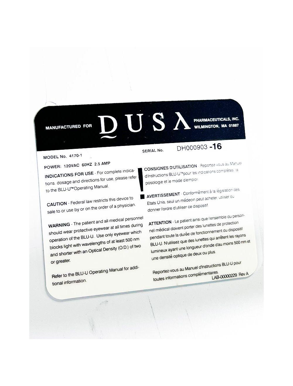 Dusa BLU Blue Light Photo Dynamic Light Therapy Acne Sun Damage System Sol International Medical