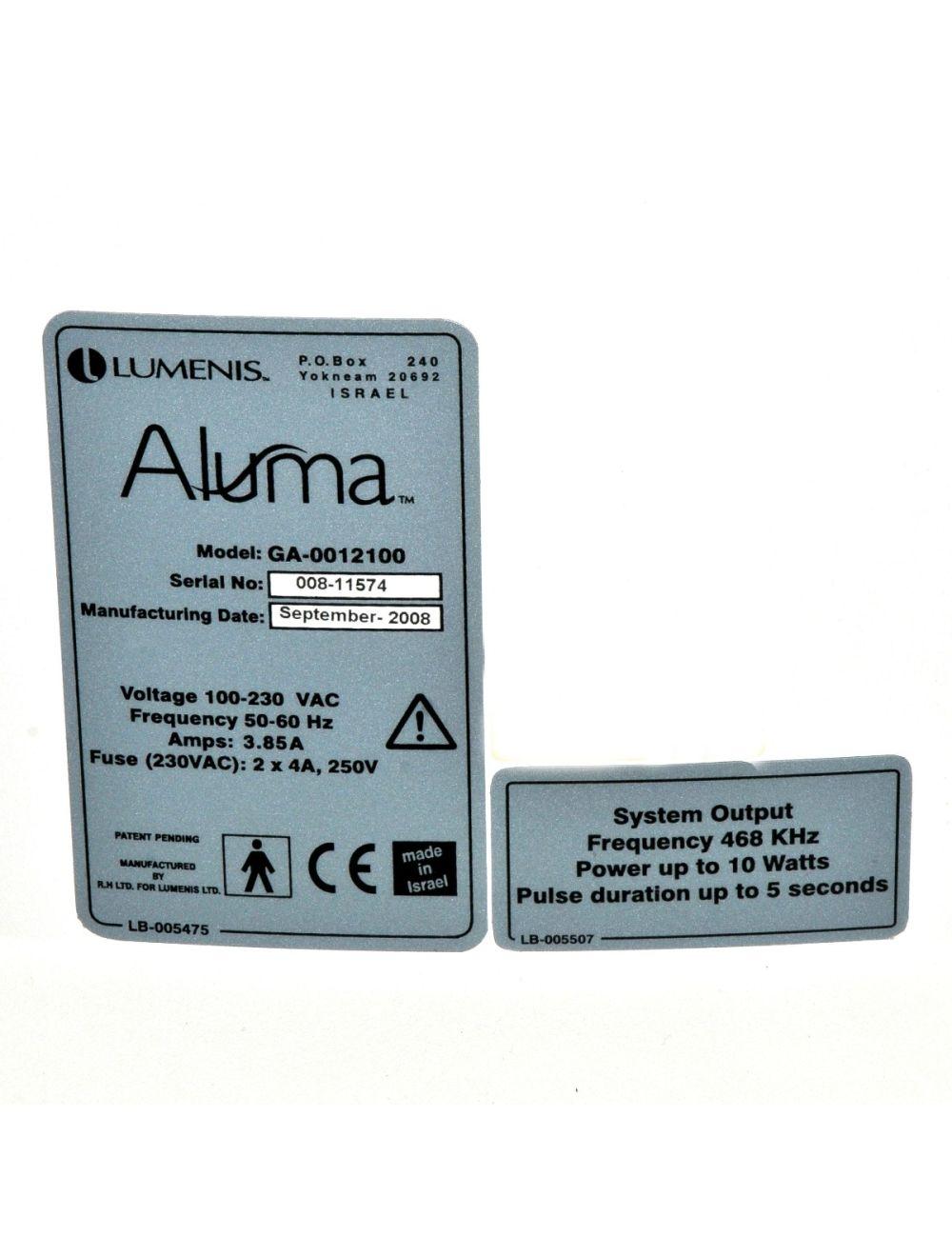 2008 Lumenis Aluma RF Vacuum Wrinkle Fine Line Skin Tightening RadioFrequency Lumenis