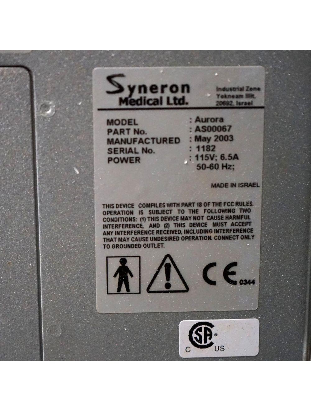 2003 Syneron Aurora IPL RF SR SRA Elos Skin Rejuvenation Lesions AS00067 2 HP's Candela