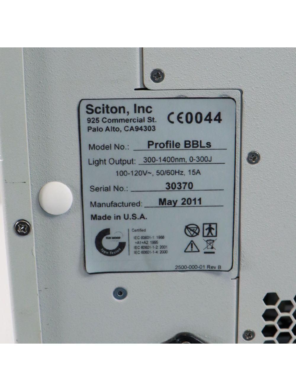 2011 Sciton Profile BBLs Laser Broad Band Light Pigment Hair Removal Vascular Sol International Medical
