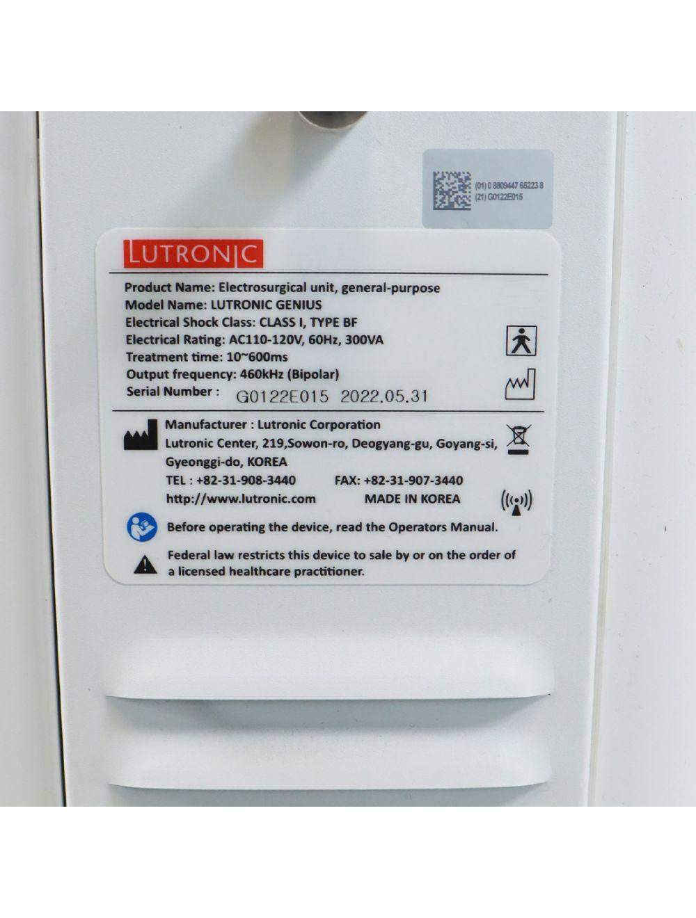 2022 Lutronic Genius Intelligent Focused Radio Frequency RF Mirconeedling System Lutronic