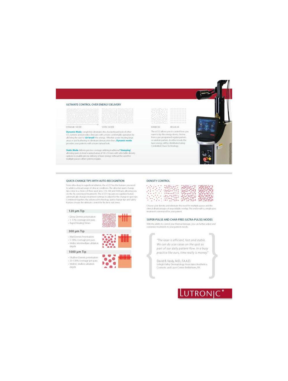 2008 Lutronic Surgical CO2 Laser eC02 Mosaic Skin Fractional Wrinkle Scar Lesion Lutronic