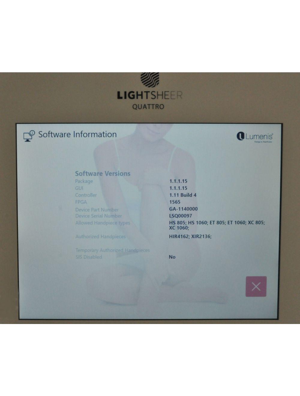 2019 Lumenis LightSheer Quattro Diode Laser Hair Removal Light Sheer 805 1060 nm Lumenis