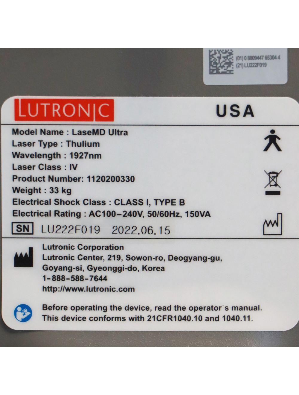 2022 Lutronic LaseMD Ultra Fractional Laser Wrinkles Skin Resurfacing Acne Lutronic