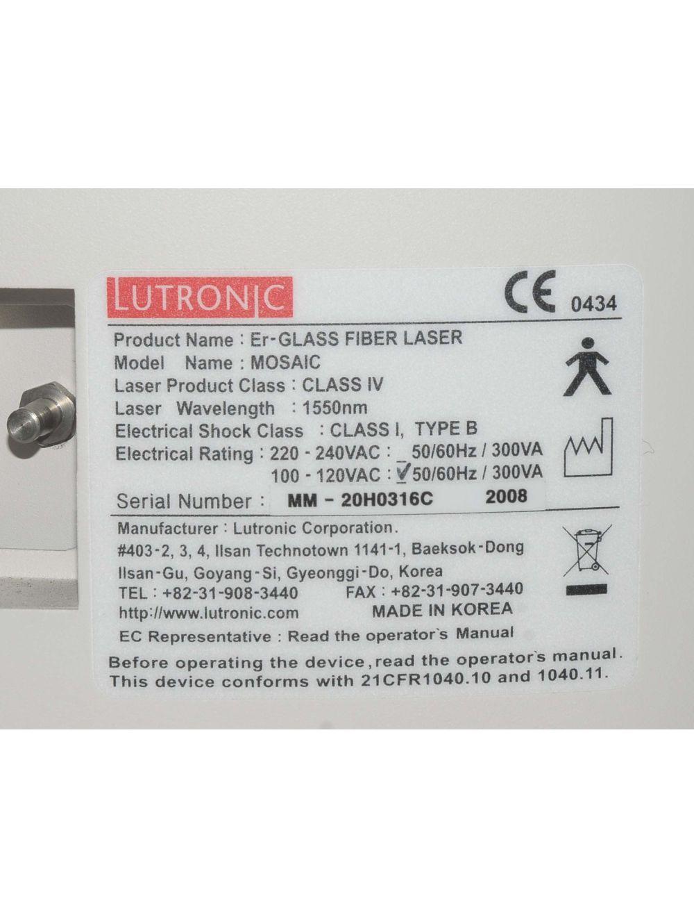 2008 Lutronic MOSAIC Er Glass ERBIUM Fractional LASER 1550 nm Skin Tightening ST Lutronic