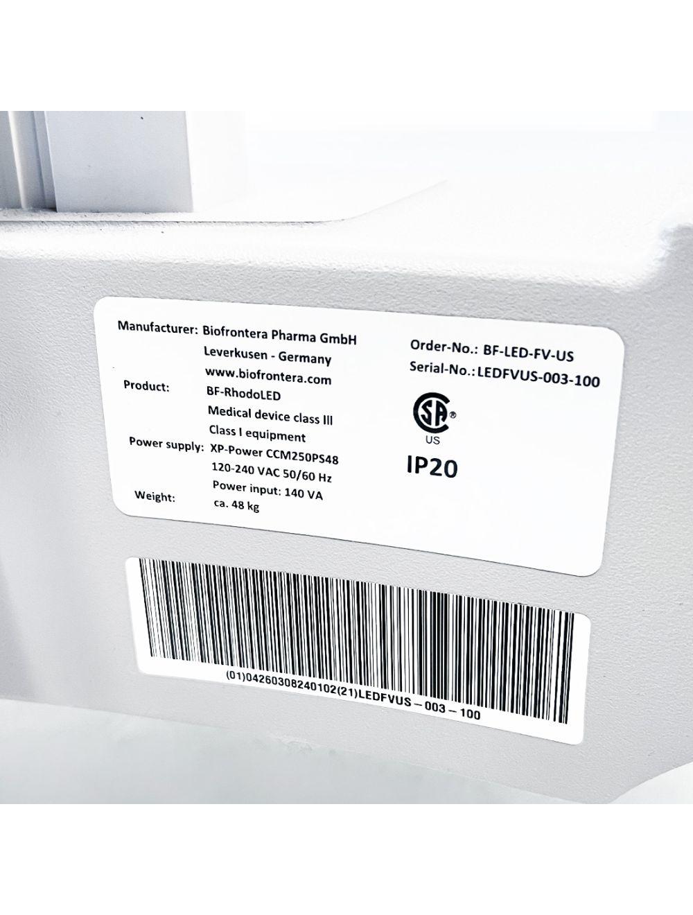 Biofrontera Pharma GmbH BF-RhodoLED Red Light Lamp Therapy Keratosis PpIX Lesion Sol International Medical