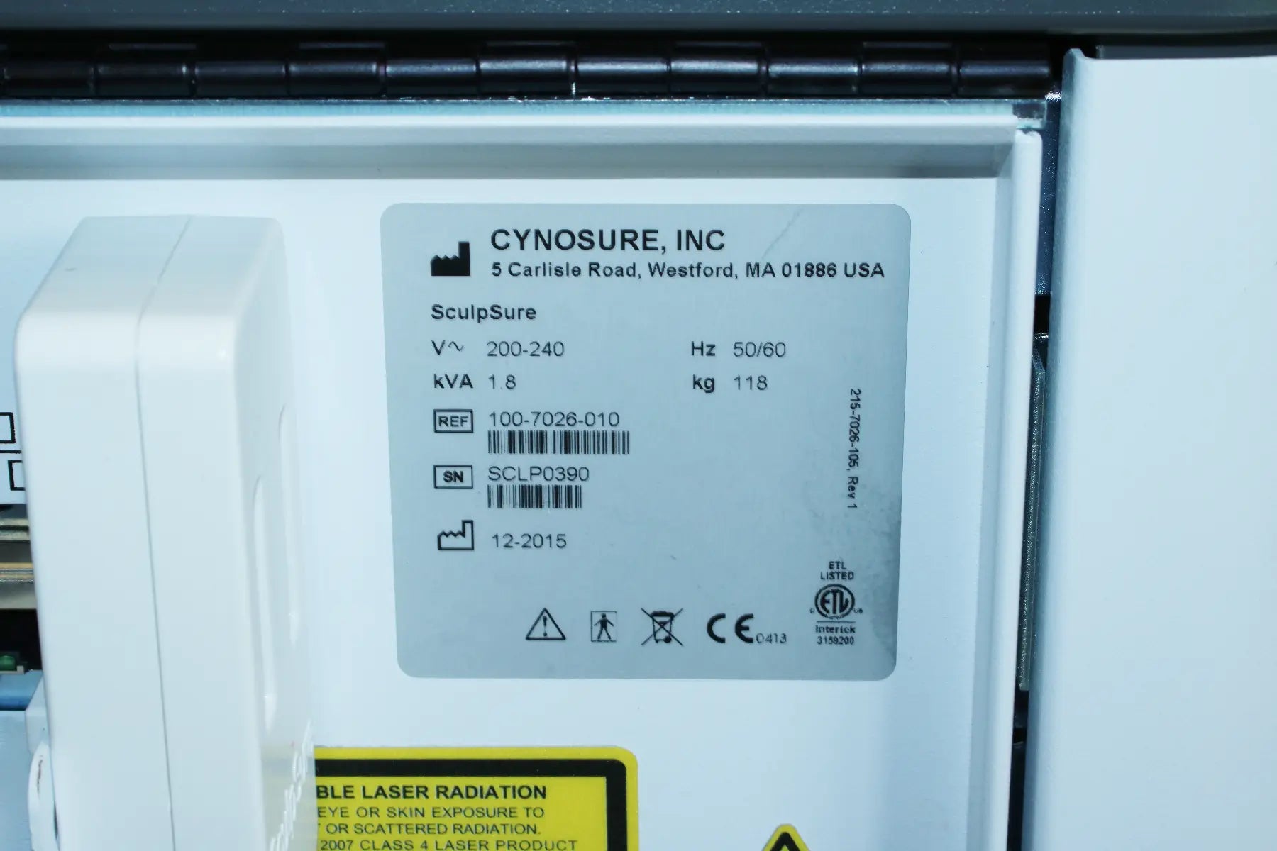 2015 Cynosure SculpSure Diode Laser 1060nm Body Sculpting Contouring System Cynosure