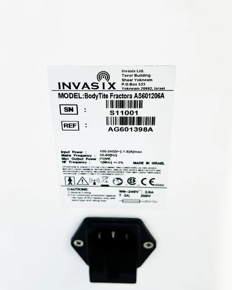 2013 Invasix BodyTite Fractora BodyFX Fractional Skin Resurfacing System Sol International Medical