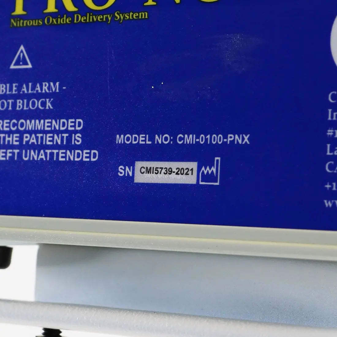 Pro-Nox Nitrous Oxide Delivery System Pain - Anxiety Relief Aesthetic TLC PRONOX Sol International Medical