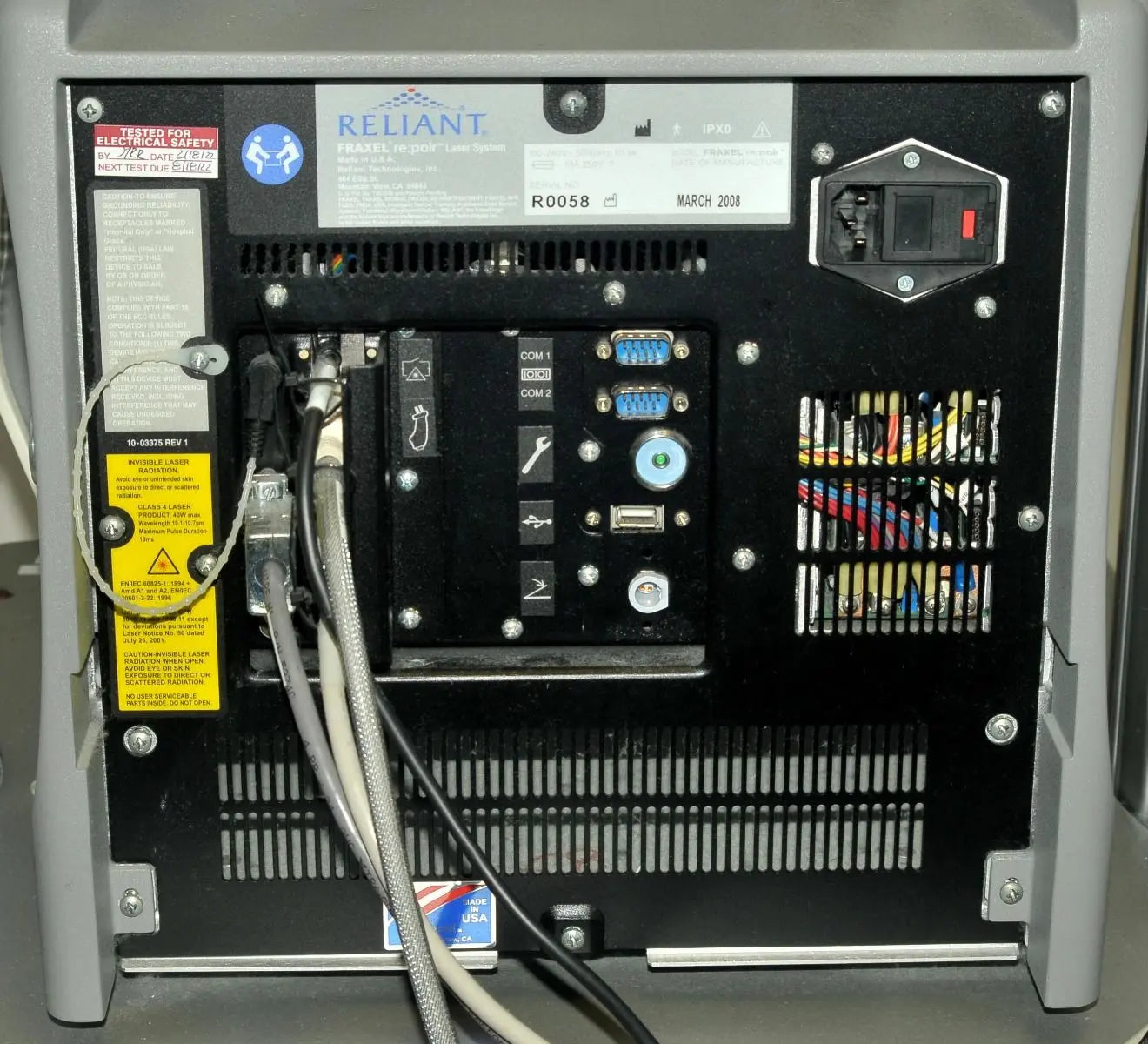 2008 Reliant Fraxel Re:Pair Skin Wrinkle Resurfacing CO2 Fractional Laser System Sol International Medical