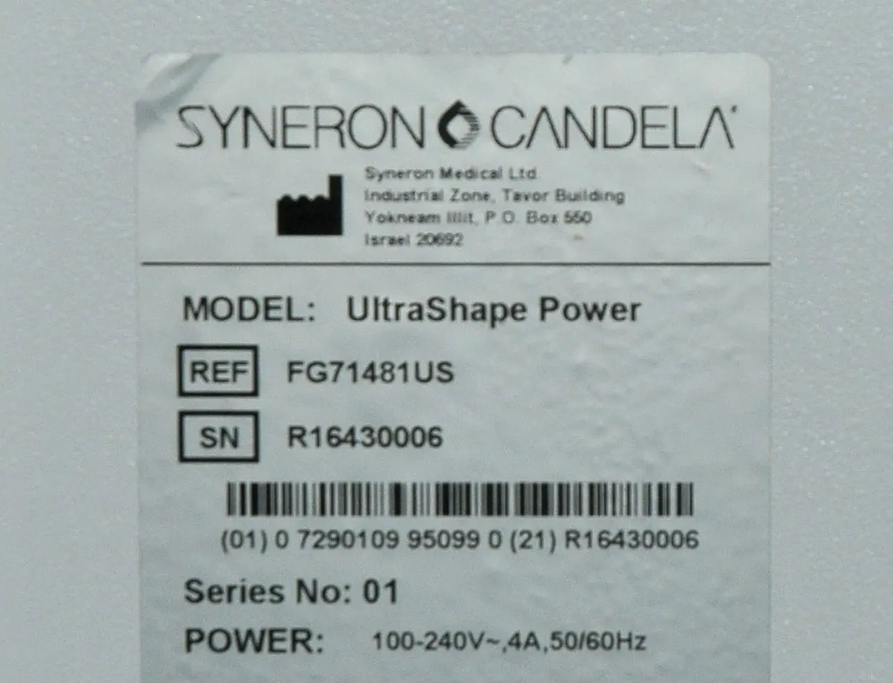 Syneron Candela UltraShape Power Ultrasound Fat Reduction Body Contouring System Candela