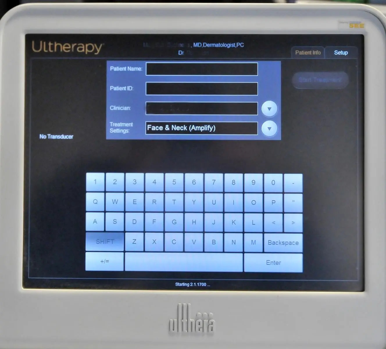 2013 Ulthera Ultherapy DEEPsee Ultrasound Skin Tightening Face Neck Tone UC-1 Sol International Medical
